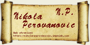 Nikola Perovanović vizit kartica